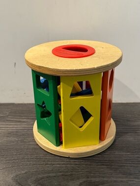 Melissa & Doug Wooden Sort and Roll Shape Sorter